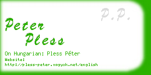 peter pless business card